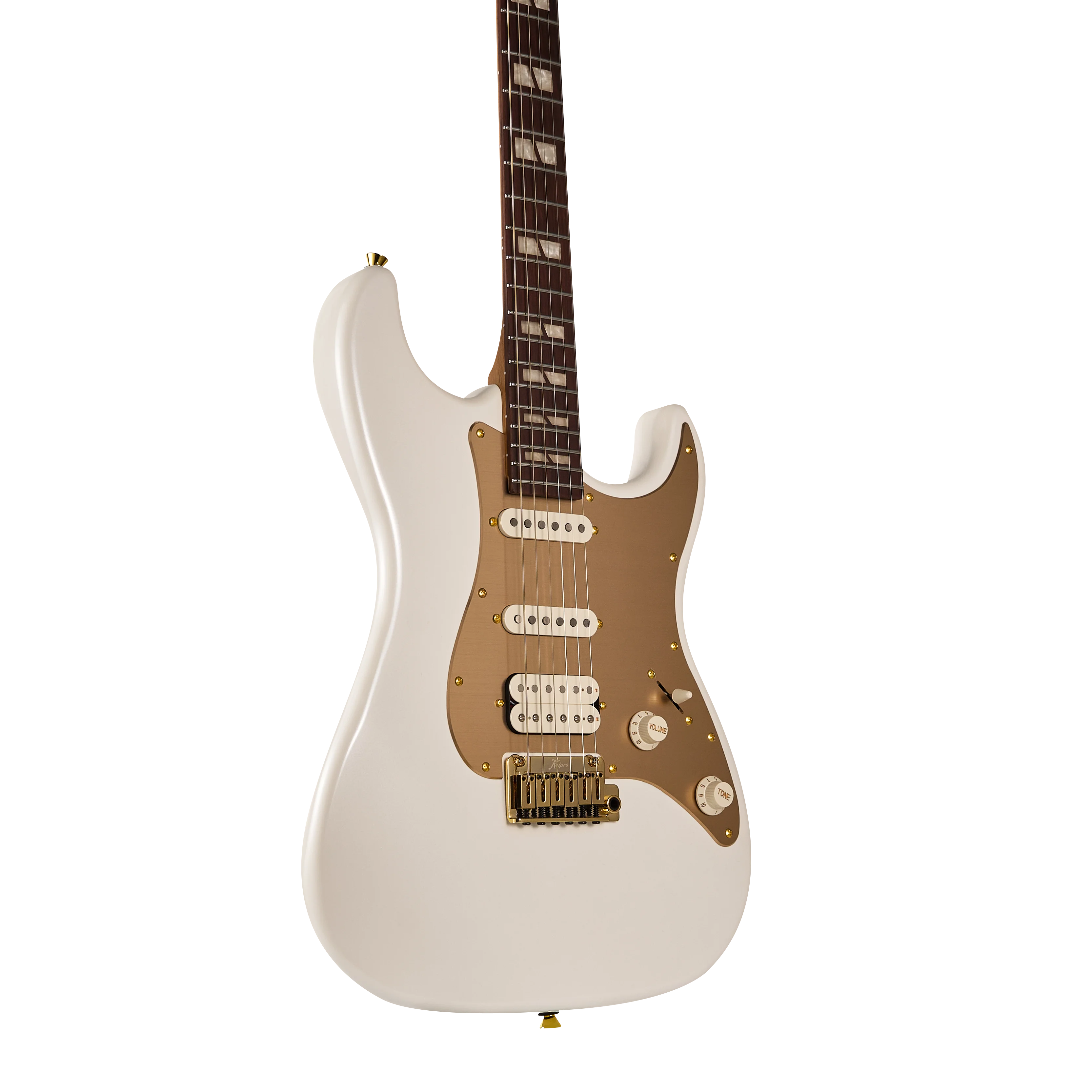 KS-Standard Gold SSH Rosewood Pearl White E-Gitarre